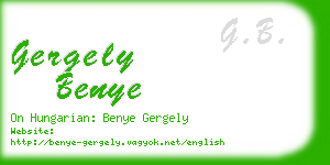 gergely benye business card